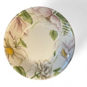 CRATE & BARREL Poetry Cereal 
Floral Ceramic Plate Set of 3 Rose Petal Bowls